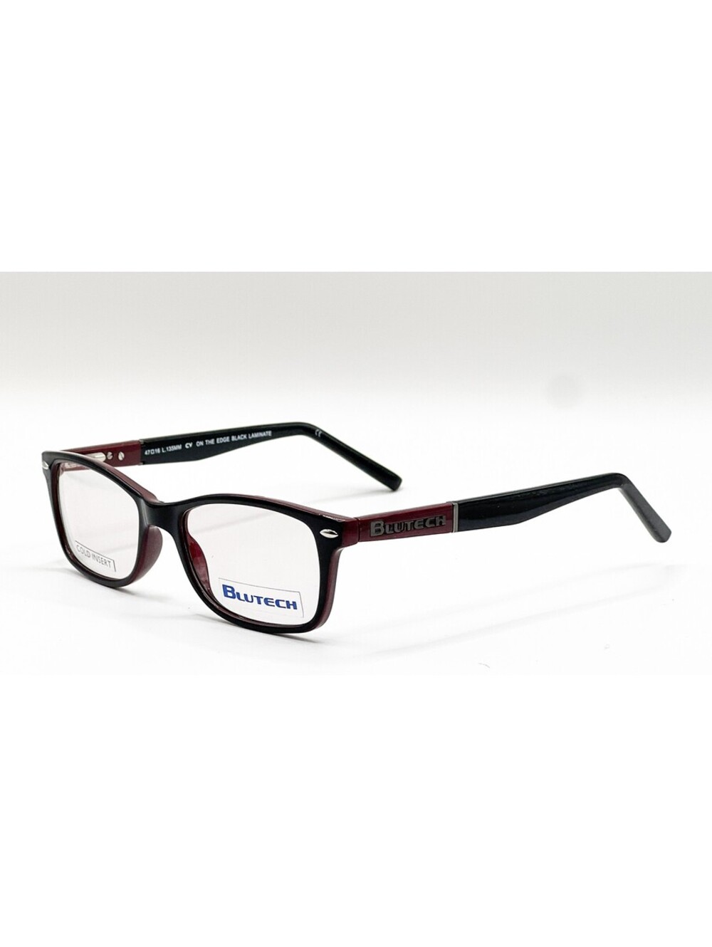 Blutech On The Edge Black Laminate Full Rim Authentic Eyeglass Frames 47-16-135